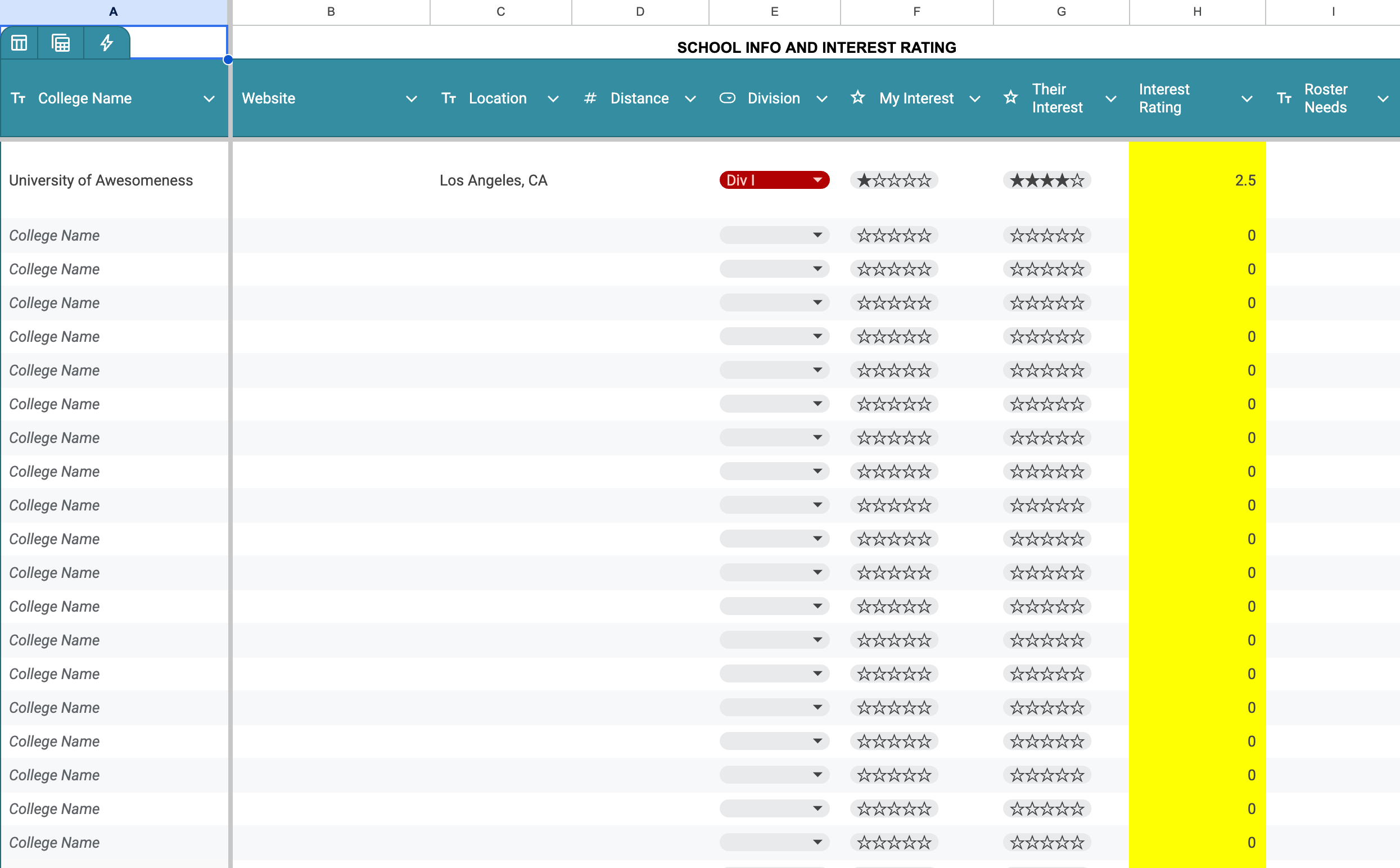 Bundle Recruiting System - Google Sheets Tracker + Profile Templates | All Sports