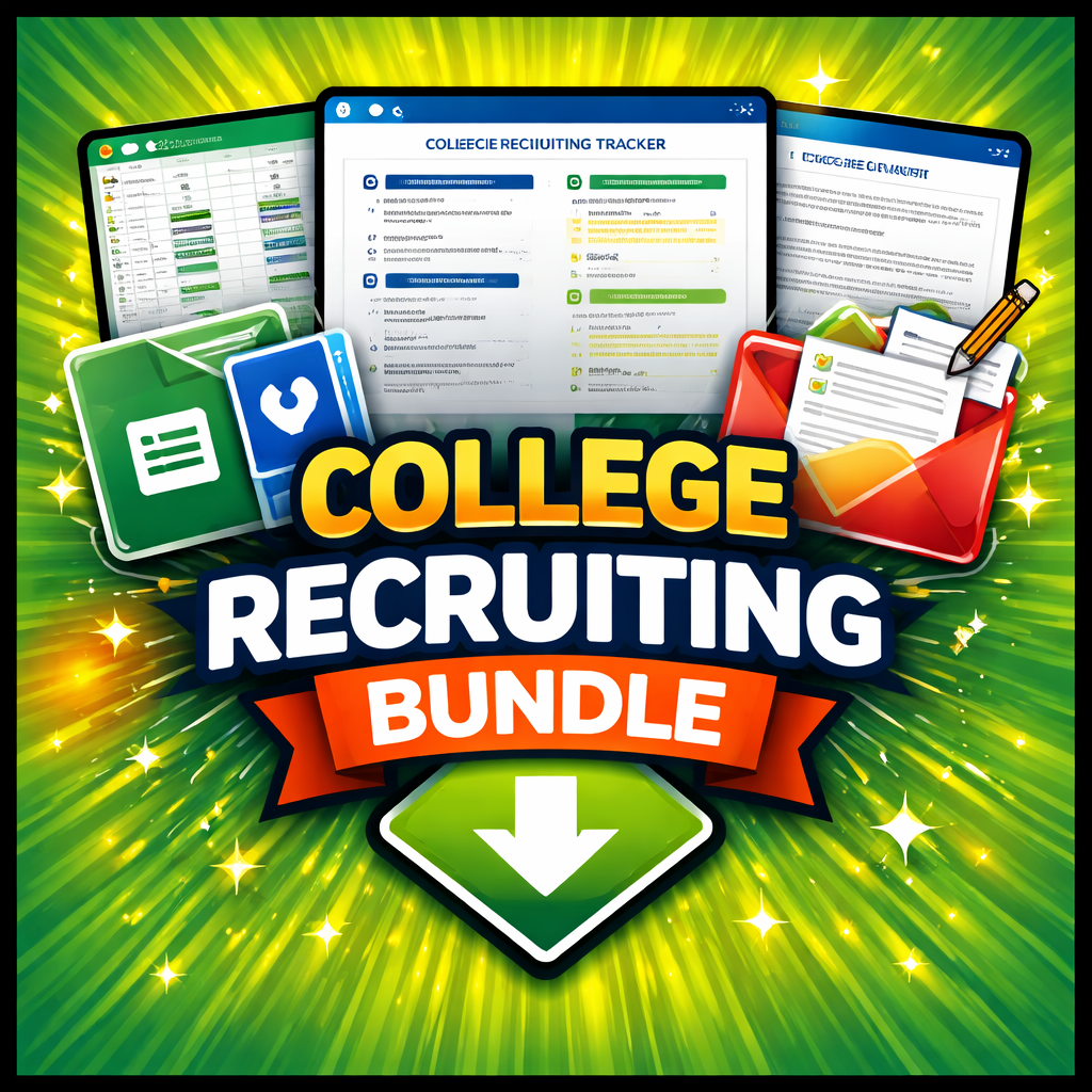 College Sports Recruiting System Bundle - Tracker + Profile Templates | All Sports