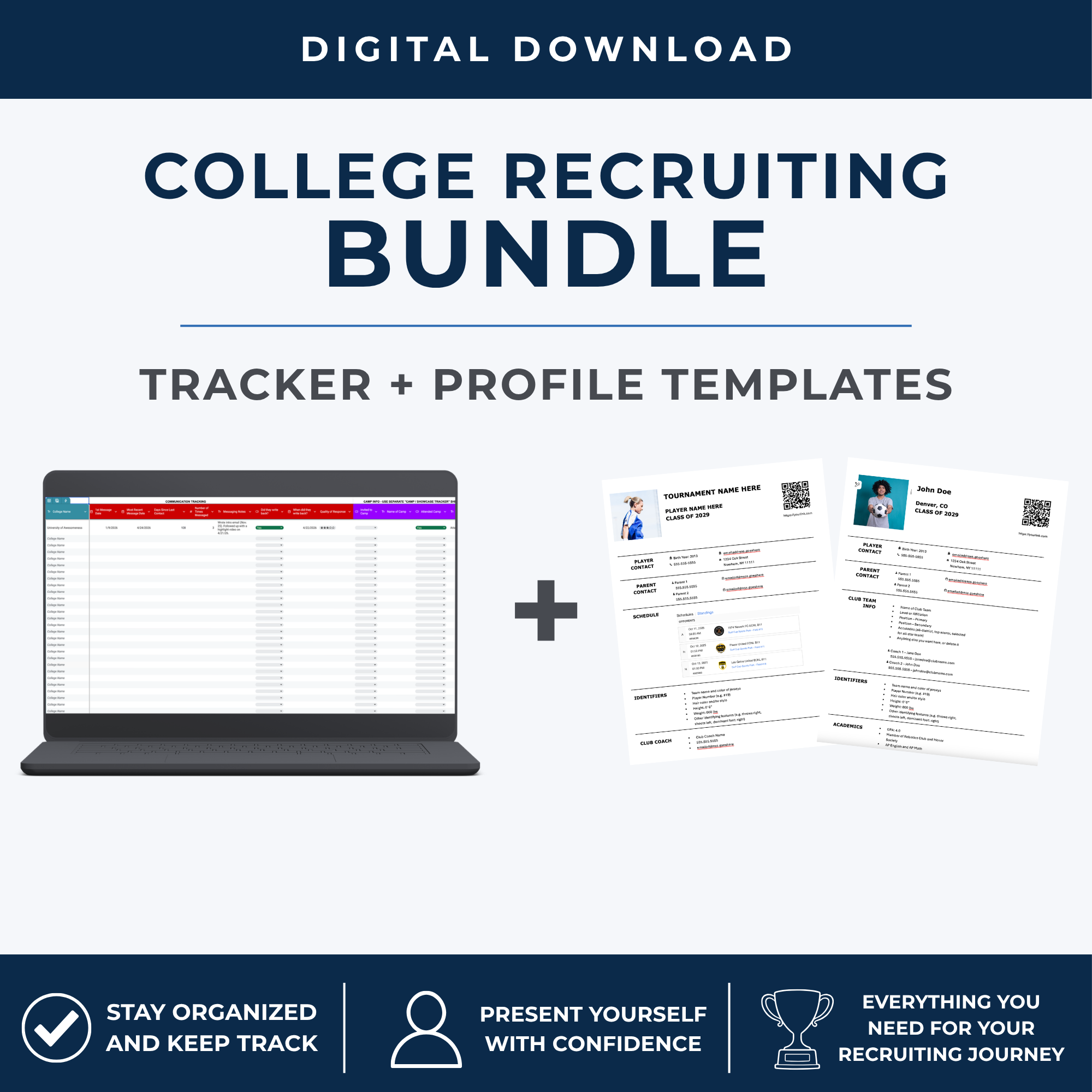 Bundle Recruiting System - Google Sheets Tracker + Profile Templates | All Sports